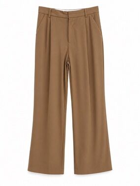 ZARA Camel Straight Leg Trousers Women’s L High Rise Work Pants